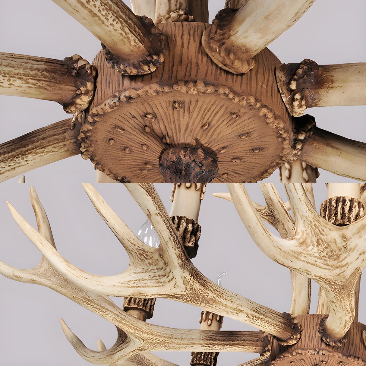 Country Antler Chandelier For Dining Room Image - 17