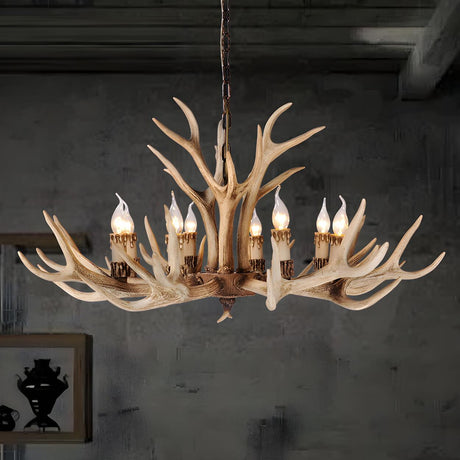 Country Antler Chandelier For Dining Room Image - 2