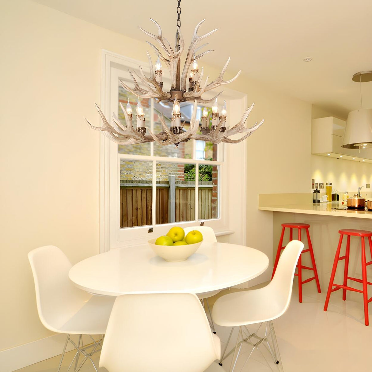 Country Antler Chandelier For Dining Room Image - 6