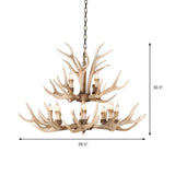 Country Antler Chandelier For Dining Room Image - 8