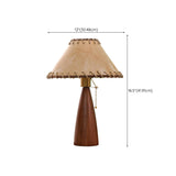 Country Style Rustic Handmade Lampshade Wooden Table Lamp Image - 13