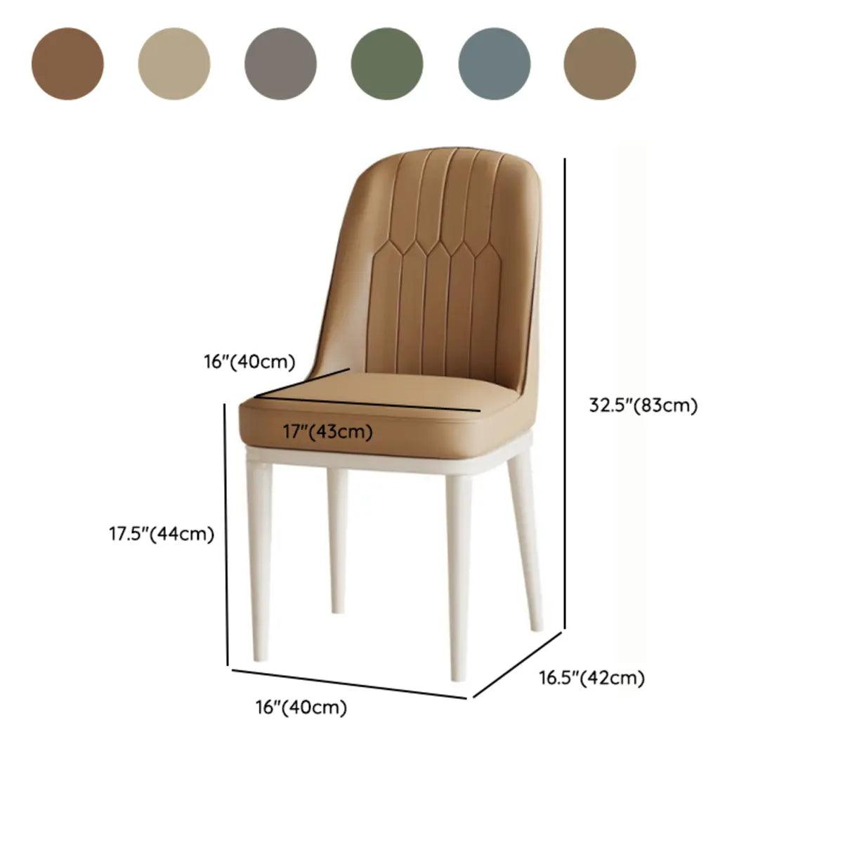 Cozy Armless Leather Upholstered Parsons Dining Chair 