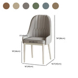 Cozy Armless Leather Upholstered Parsons Dining Chair Image - 27