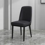 Cozy Armless Leather Upholstered Parsons Dining Chair Image - 5