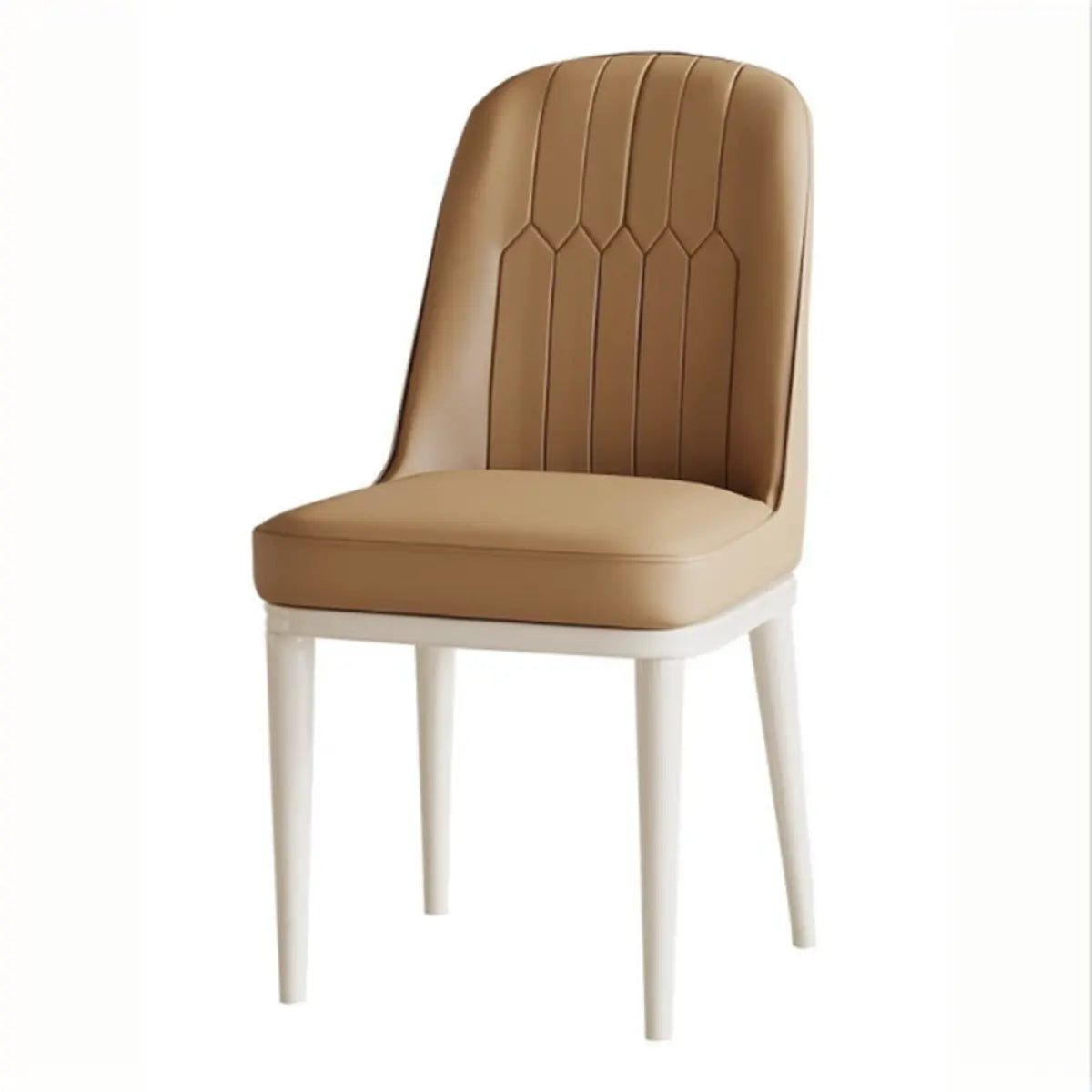 Cozy Armless Leather Upholstered Parsons Dining Chair Image - 6