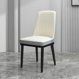 Cozy Armless Leather Upholstered Parsons Dining Chair Image - 8