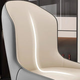 Cozy Curved Upholstered Faux Leather Dining Chair Orange Image - 15