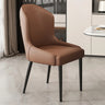 Cozy Curved Upholstered Faux Leather Dining Chair Orange Image - 21