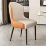 Cozy Curved Upholstered Faux Leather Dining Chair Orange Image - 35