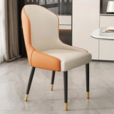 Cozy Curved Upholstered Faux Leather Dining Chair Orange Image - 3