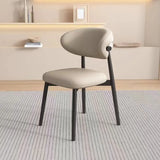 Cozy Faux Leather Upholstered Metal Dining Chair Beige Image - 15