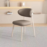 Cozy Faux Leather Upholstered Metal Dining Chair Beige Image - 25