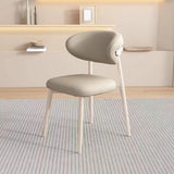 Cozy Faux Leather Upholstered Metal Dining Chair Beige Image - 5