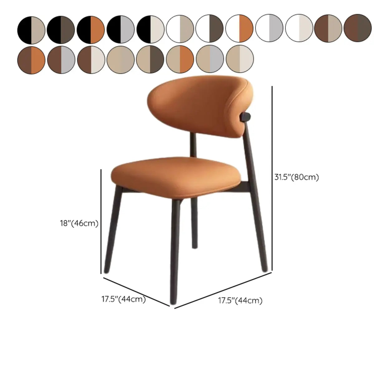 Cozy Faux Leather Upholstered Metal Dining Chair Beige 