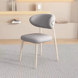 Cozy Faux Leather Upholstered Metal Dining Chair Beige Image - 9