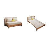 Cozy White Twin Size Natural Wood Armless Futon Sofa Bed Image - 5