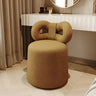 Cream Drum Upholstered Bow Back Swivel Vanity Stool Image - 13