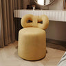 Cream Drum Upholstered Bow Back Swivel Vanity Stool Image - 17