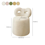 Cream Drum Upholstered Bow Back Swivel Vanity Stool #size