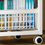 Cream Grey Metal Utility Carts with Bins and Shelves Image - 11