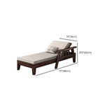 Cream Medium Rectangular Wood Adjustable Reclining Chaise #size