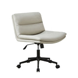 Cream Modern Ergonomic Hide Skin Adjustable Office Chair Image - 22