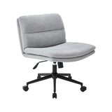 Cream Modern Ergonomic Hide Skin Adjustable Office Chair Image - 24