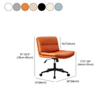 Cream Modern Ergonomic Hide Skin Adjustable Office Chair Image - 26