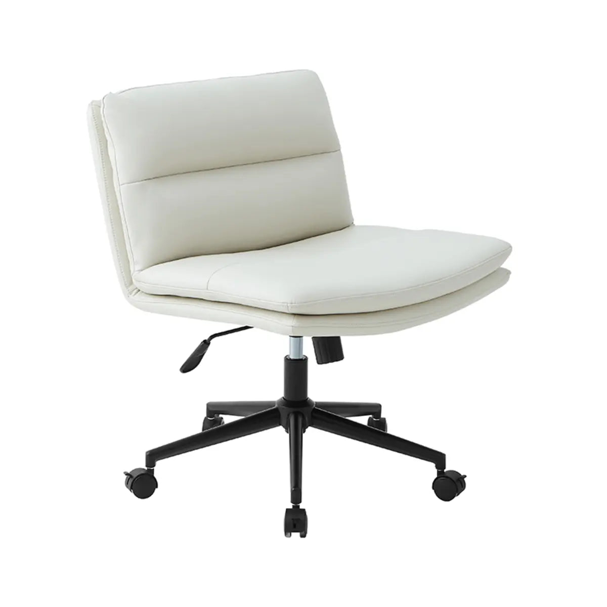 Cream Modern Ergonomic Hide Skin Adjustable Office Chair Image - 9