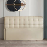 Cream Rectangular Sleigh Tufted Upholstered Headboard Image - 4