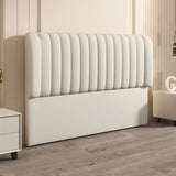 Cream Rectangular Upholstered Panel Headboard with Legs Image - 1