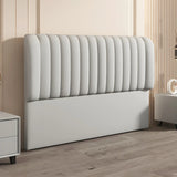 Cream Rectangular Upholstered Panel Headboard with Legs Image - 13