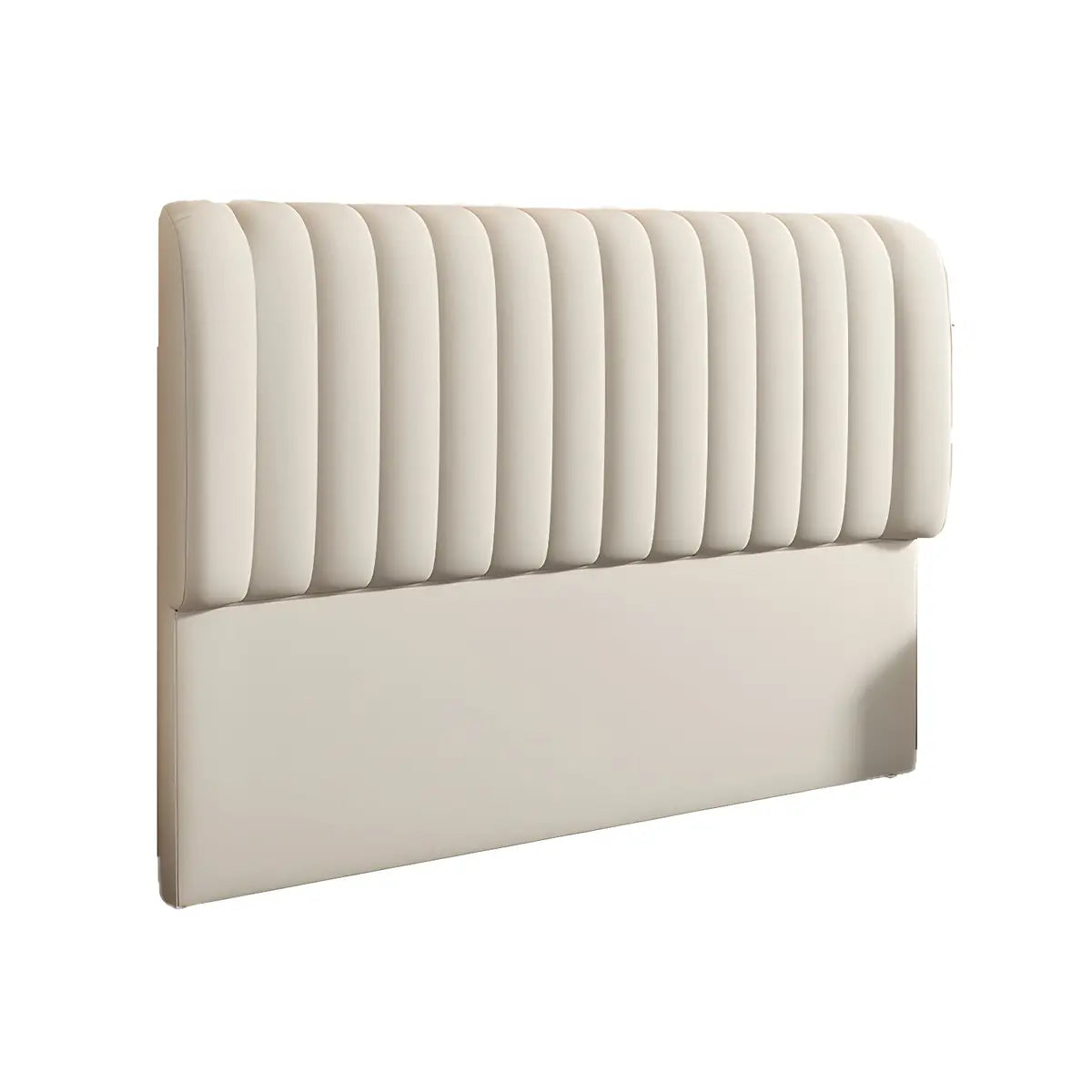 Cream Rectangular Upholstered Panel Headboard with Legs Image - 8