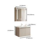 Cream Sink Ceramic Top Bathroom Vanity with LED Mirror Image - 25