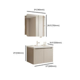 Cream Sink Ceramic Top Bathroom Vanity with LED Mirror Image - 30