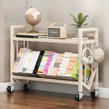 Cream Steel 3-Tier Shelves Utility Cart with 4 Casters Image - 10