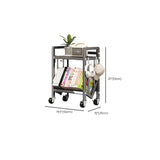 Cream Steel 3-Tier Shelves Utility Cart with 4 Casters #size