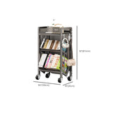 Cream Steel 3-Tier Shelves Utility Cart with 4 Casters Image - 22