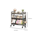 Cream Steel 3-Tier Shelves Utility Cart with 4 Casters Image - 24