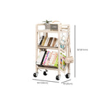 Cream Steel 3-Tier Shelves Utility Cart with 4 Casters Image - 28