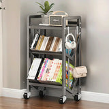 Cream Steel 3-Tier Shelves Utility Cart with 4 Casters Image - 9