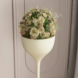 Cream Tulip-Shaped  Pedestal Metal Decorative Plant Stand Image - 12