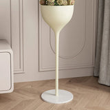 Cream Tulip-Shaped  Pedestal Metal Decorative Plant Stand Image - 15