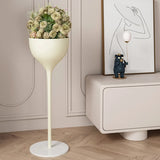 Cream Tulip-Shaped  Pedestal Metal Decorative Plant Stand Image - 8