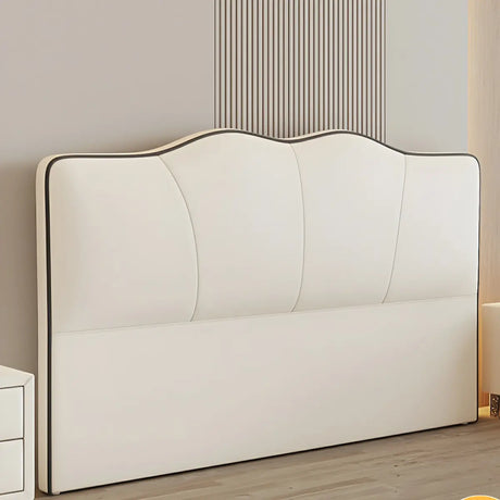 Cream Upholstered Camelback Headboard with Legs Image - 1