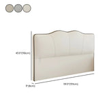 Cream Upholstered Camelback Headboard with Legs #size