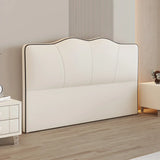 Cream Upholstered Camelback Headboard with Legs Image - 2