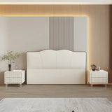 Cream Upholstered Camelback Headboard with Legs Image - 4