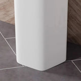 Cream White Specialty Ceramic Bathroom Pedestal Sink Image - 10