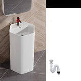 Cream White Specialty Ceramic Bathroom Pedestal Sink Image - 2